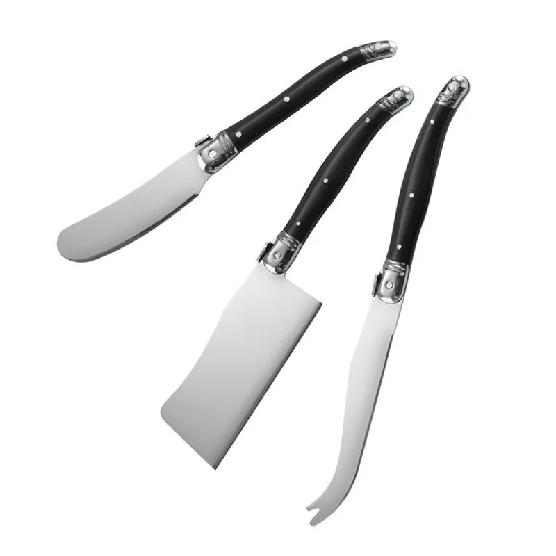 Black Handle Set XYj 3 шт., сырный нож набор сэндвич разбрасыватель удобрений Набор ножей для масла нержавеющая сталь АБС-пластик для сыра с кухонный инвентарь для тонкой нарезки - Цвет: Black Handle Set