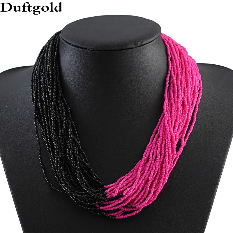 Женское многослойное колье чокер Boho разноцветное богемное разных цветов|necklace
