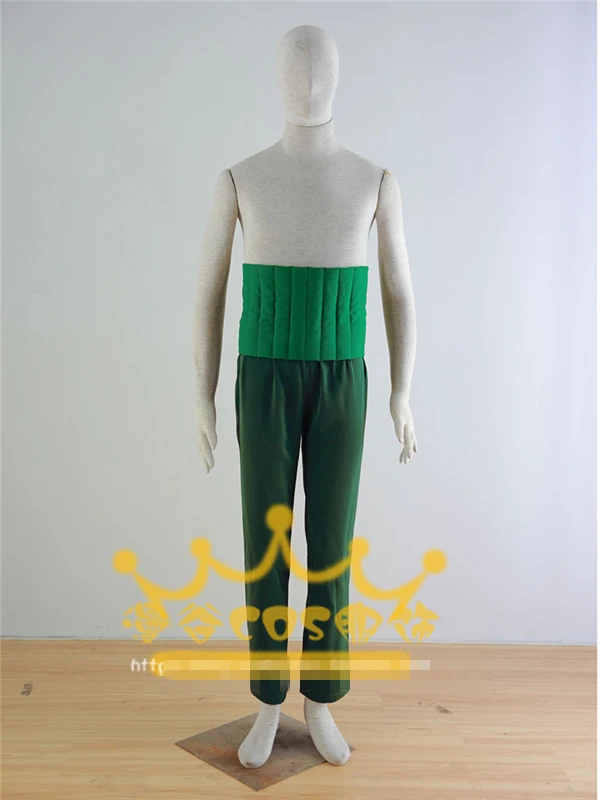 

ONE PIECE FILM GOLD Roronoa Zoro Green full set Cosplay Costume Custom made Free Shipping
