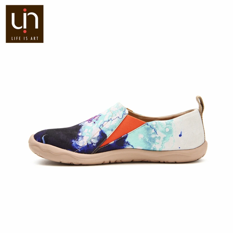 UIN Mottled dream Design Painted Men Canvas Shoe Trendy Slip-on Casual Loafers Travel Male Flats | Обувь