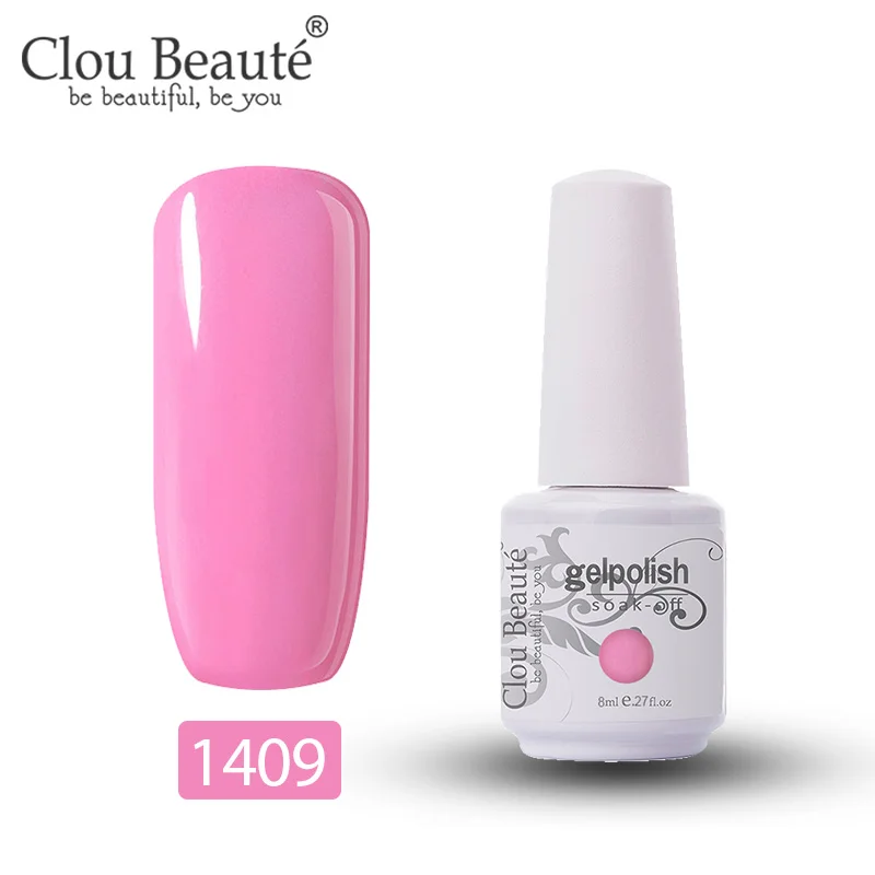 Гель-лак для ногтей Clou Beaute, лак для ногтей, набор для маникюра, Ультрафиолетовый полуперманентный Гель-лак, 85 цветов, Гель-лак для ногтей, 8 мл - Цвет: 1409