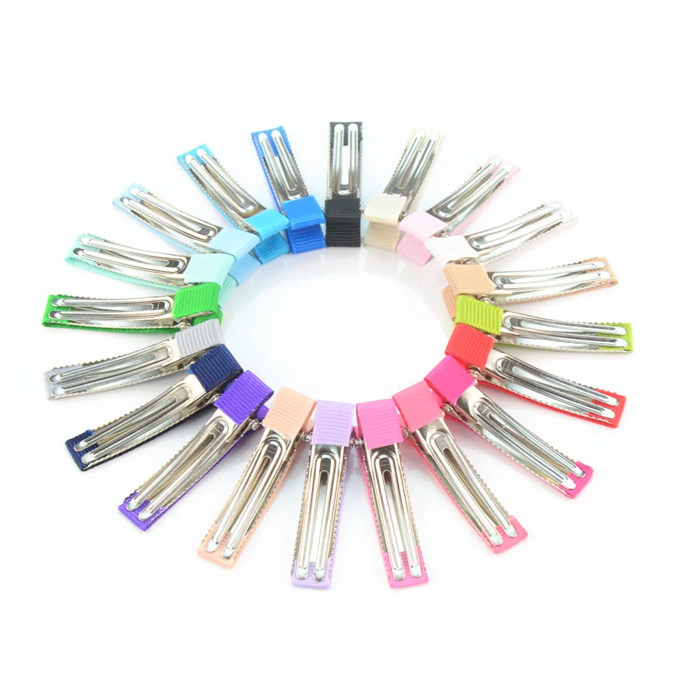 60pcs/lot 2&quot Baby Girls Hairpins Duckbill Clip With Grosgrain Ribbon Hair Band Kids Clips Headwear Accessories 66B286 | Детская