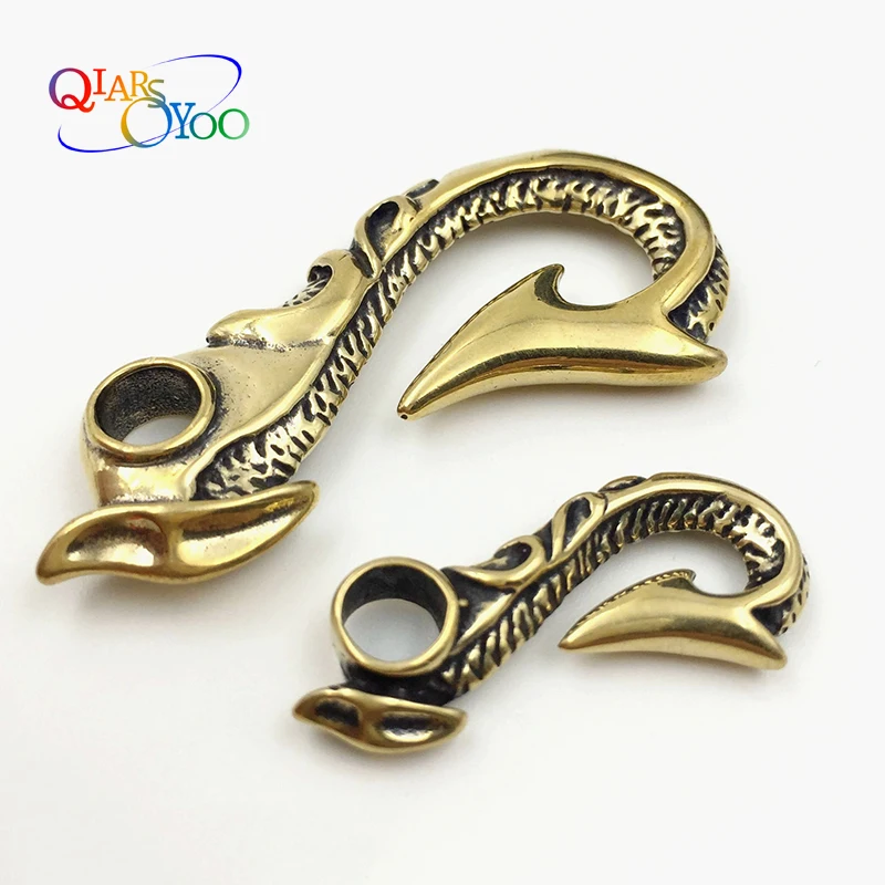 Брелок с крючком в ретро стиле Твердый латунный ремень для ключей u образный