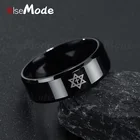 Кольцо ELSEMODE с пентаграммой из титановой стали для мужчин и женщин, обручальное ювелирное изделие с крестом звезды Давида, израильские, еврейские, 2018