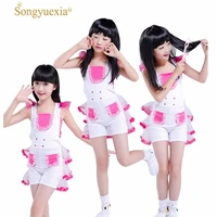 children sir dance costume suit umbilical leakage paillette cheerleading drill come clothing girl hip hop modern dance serve