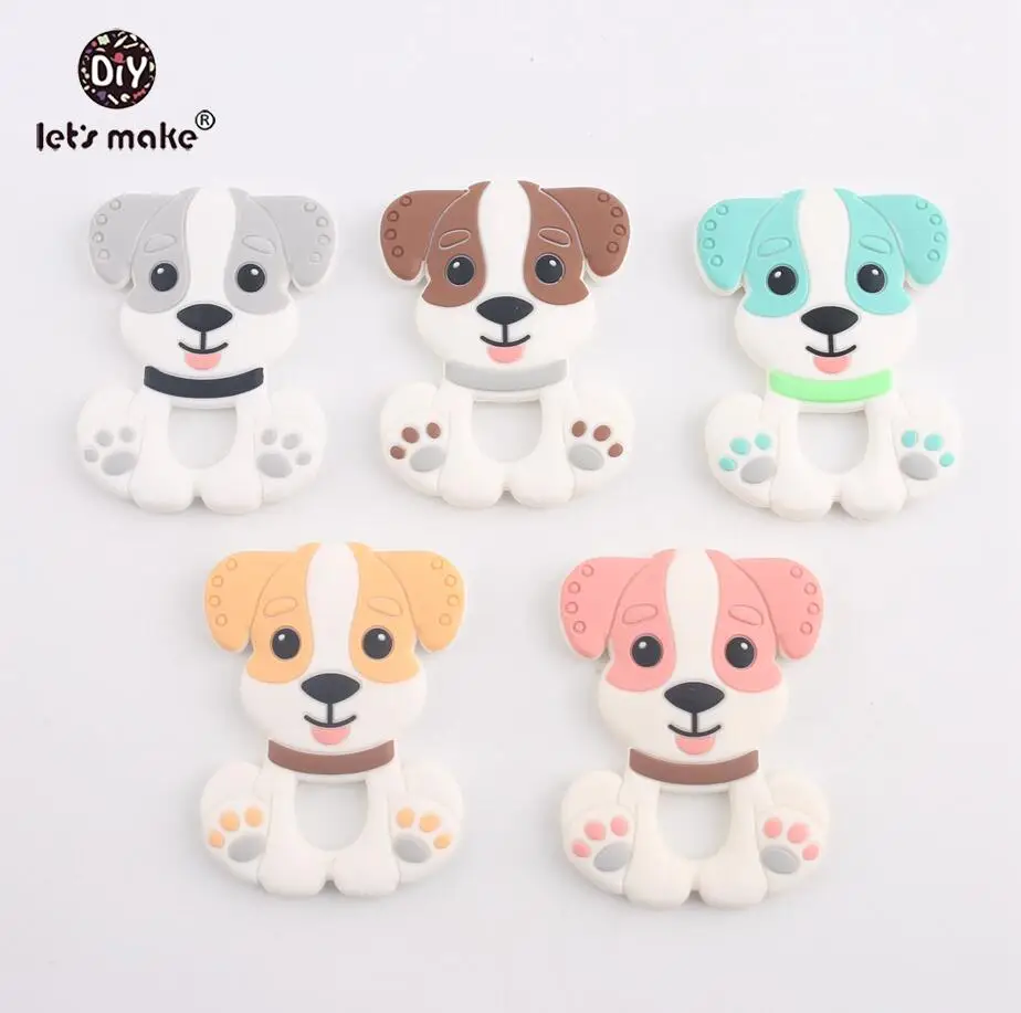 dogs Let's make 5 шт. силиконовый Прорезыватель для зубов, без бисфенола, сделай сам, Детские Прорезыватели для зубов, ожерелье, материалы для кормления, силиконовые животные, Детские Прорезыватели - Цвет: dogs