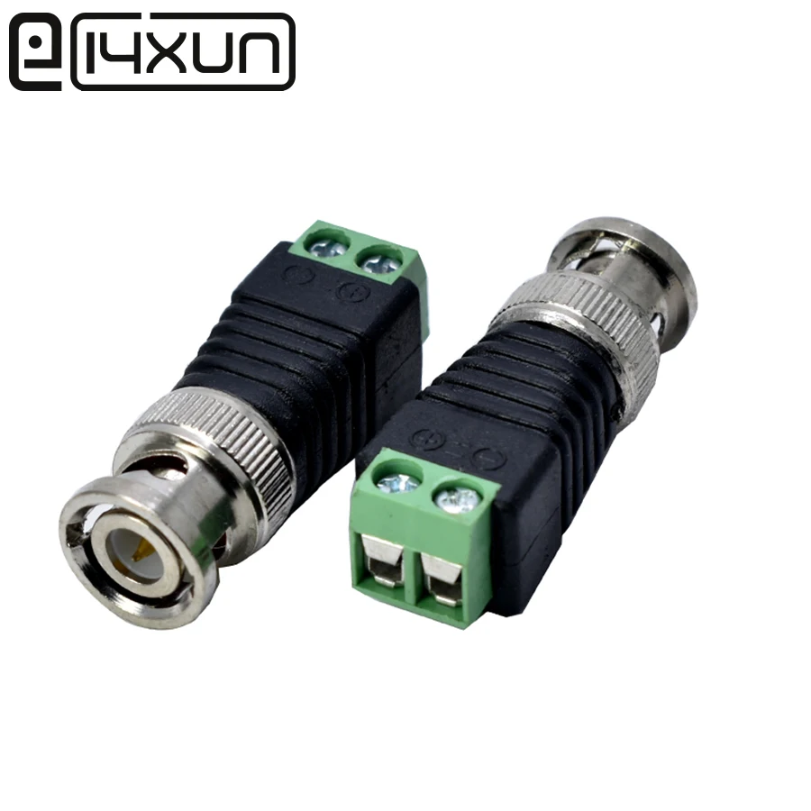 EClyunx 1 шт. для BNC Male adapter CAT5 CCTV Video Camera BALUN COAX Коаксиальный разъем хорошая