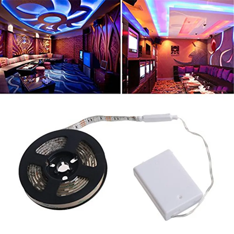 

SMD5050 RGB Waterproof Flexible LED Strip wtih Battery Box mini 3keys Controller 15pcs LEDS 1.65 Ft / 0.5M