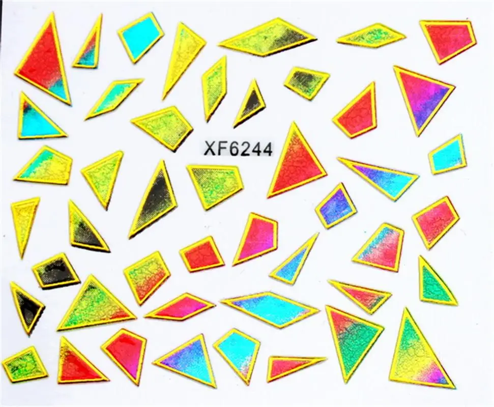 Цветные водостойкие стикеры 3D на ногти Nail Art для переноса воды, сделай сам, Звездный дизайн, Типсы для ногтей, аксессуары, инструмент для украшения XF6241B - Цвет: XF6244