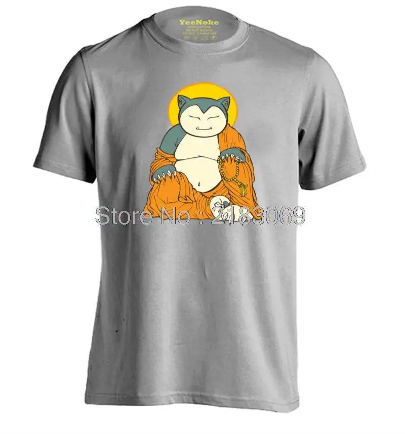 Buddha Snorlax Mens &amp Womens Cotton Personalized Comfortable T Shirt | Мужская одежда
