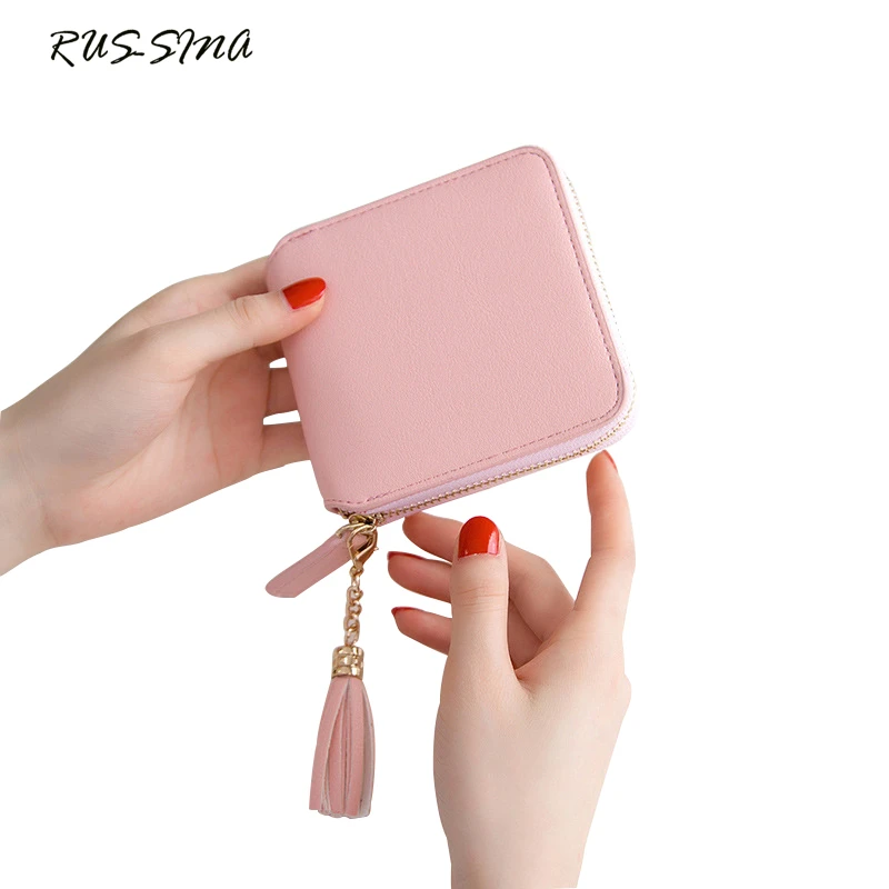Новинка 2018 весенний короткий женский мини кошелек RUSSMA из искусственной кожи с
