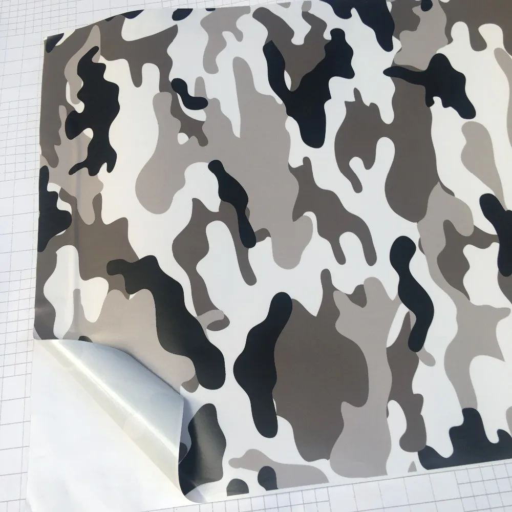 

10/20/30/40/50/58x152CM/Lot Black/White Camo Vinyl Film Snow Camouflage Vinyl Car Wrap Air Bubble Free Snow Camo Wraps