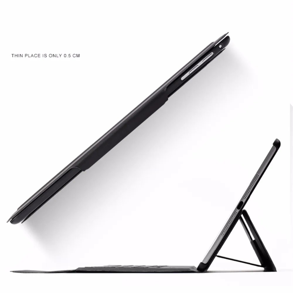 Чехол для iPad 2017 2018 9 7 Вт с Bluetooth клавиатурой ультратонкий кожаный чехол-подставка