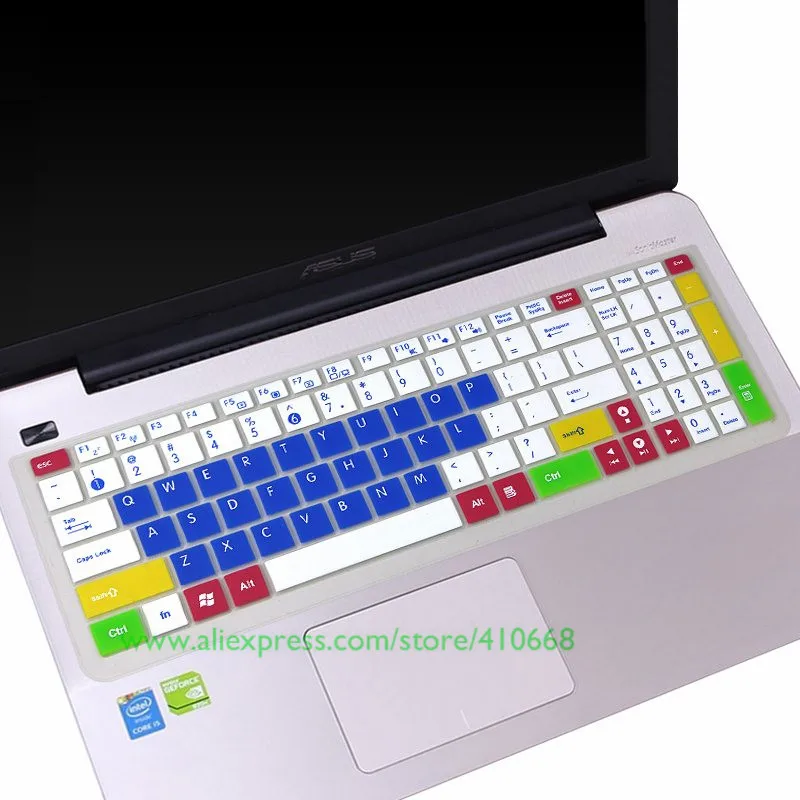 Силиконовый чехол для клавиатуры ноутбука Asus X550J X550V X580 C520U N550 N551JM/JW FX50J K A550J A55V ZX50 15