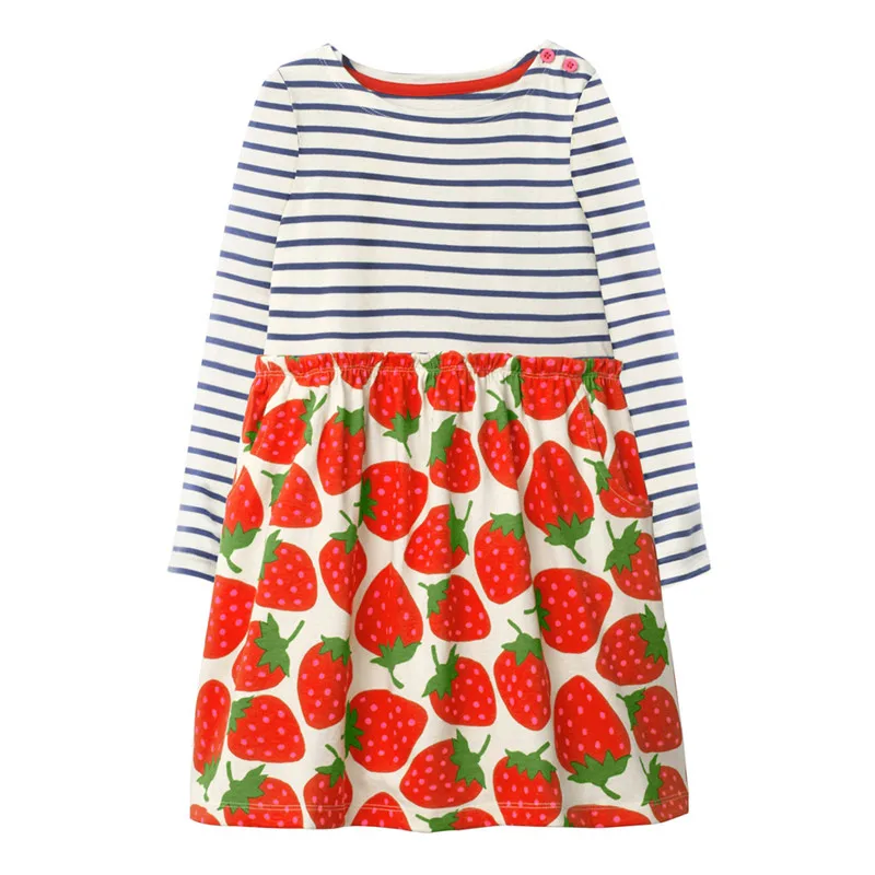 Jumping meters Girls Clothing Brand Girl Dress autumn Animals Applique Princess Dresses Kids Clothes Cotton Children dresses | Детская