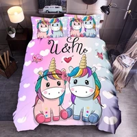 denisroom unicorn duvet cover set kids bedding set boys girls bedspreads comforters cartoon bed set wq02