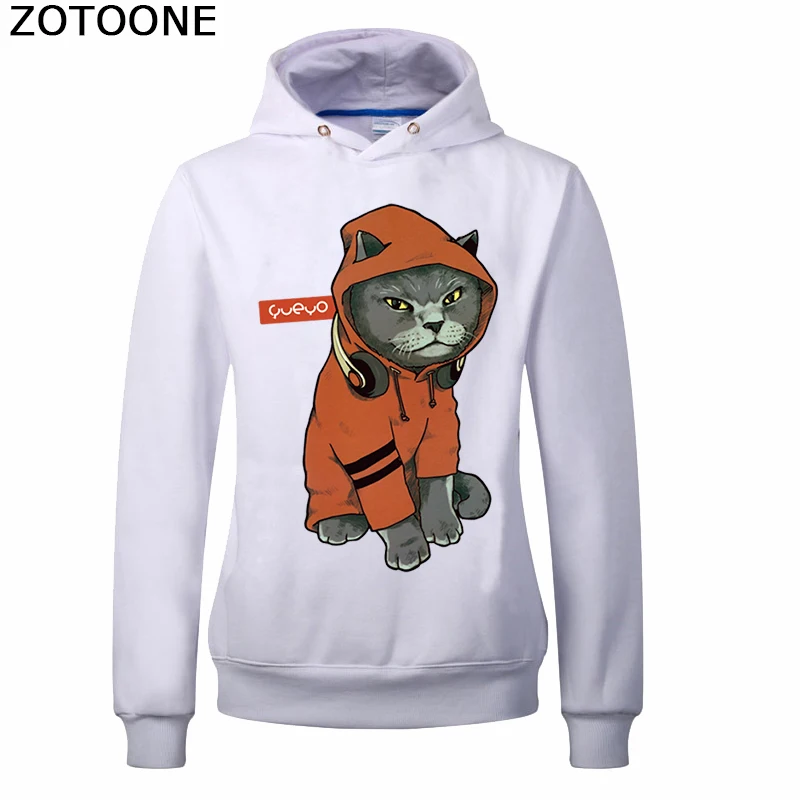 Забавные термо-свитера ZOTOONE Cool с принтом в виде котенка и утюгом на футболке | Дом