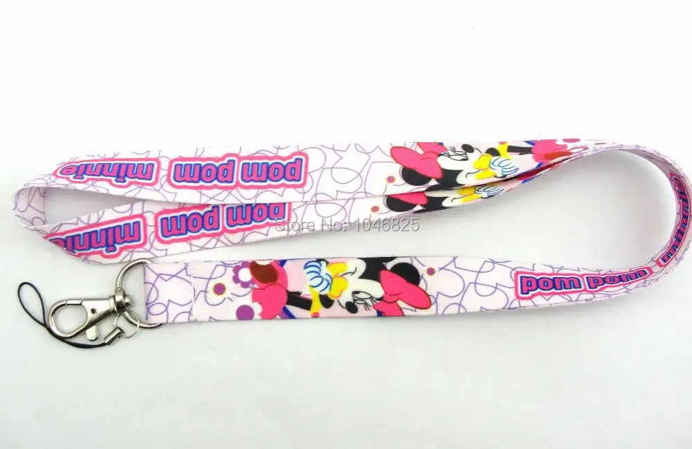 Wholesale Lots 50pcs Minnie Lanyard key lanyard ID Holders Neck Collection Mobile Phone Straps|strap mount|phone motorolastrap mobile phone |