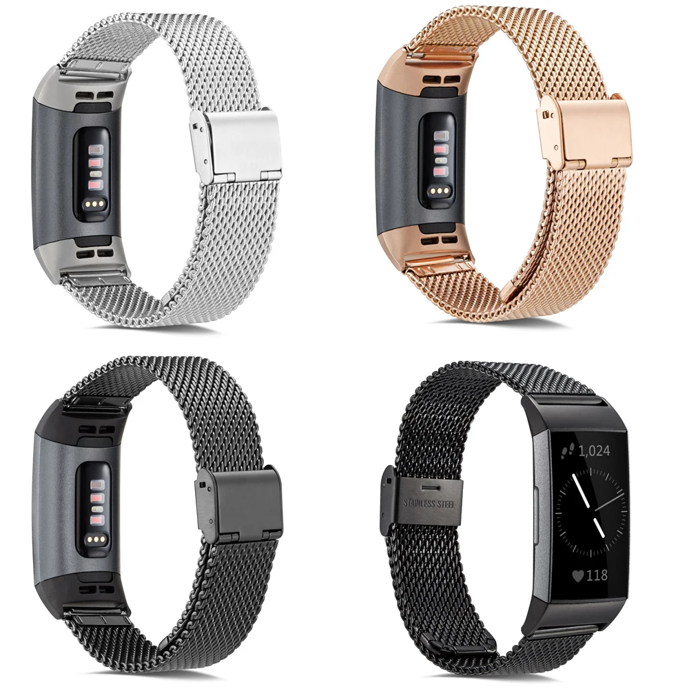 Металлический ремешок KTAB для Fitbit Charge 4 3 Миланская петля часов аксессуары замены