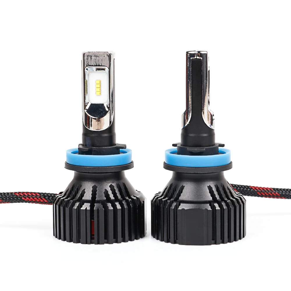 1 комплект H8 H9 H11 60 Вт 8000LM T8 светодиодный фар LUMI светодиодный 2nd чипы ZES 16SMD чистый белый 6500 к все-в-одном автомобильный дальнего света Противотуманные лампы