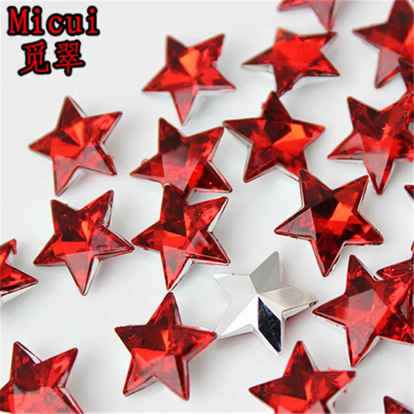 Акриловые стразы Micui 5 острых звездочек 100 шт. 14 мм|stone crystal|pointback stonesacrylic rhinestones |