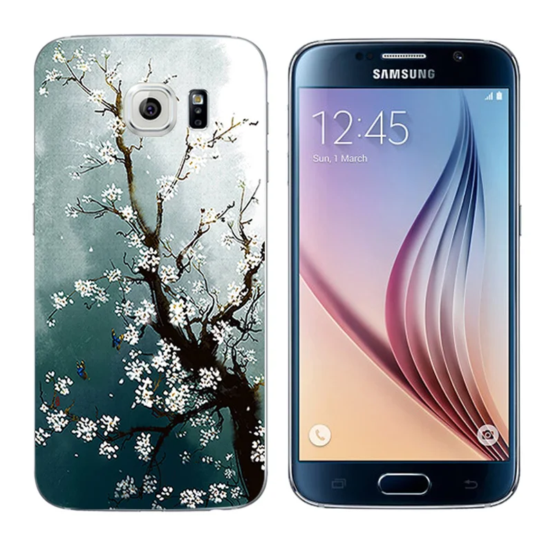 Ultrathin Soft Silicone Black Cover Case for Samsung Galaxy S6 s 6 Expression Printing Coque Fundas G920 Phone Shell |