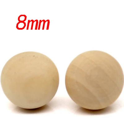 8mm 100 шт./лот, высококачественные деревянные бусины, круглый шар, деревянные шарики без отверстий, 8 мм-10 мм, сделай сам, для рукоделия, материал, аксессуары - Цвет: 8mm