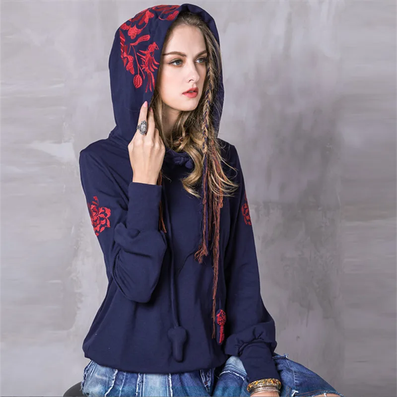 Винтажные женские толстовки 2017 модные весенние хлопковые свитшоты с длинным