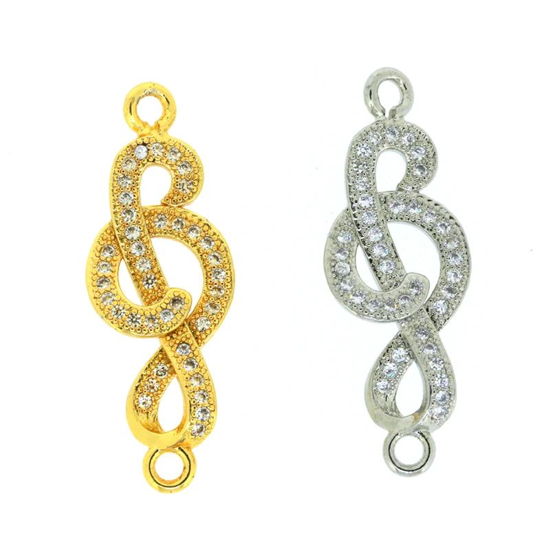 

Wholesale Gold Silver Color Crystal Music Connector fit Jewelry Making Bracelet Accessories DIY Craft