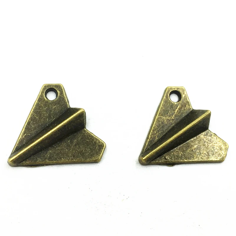 10 шт. подвески для ожерелья античные бронзовые тона детство бумага Самолет