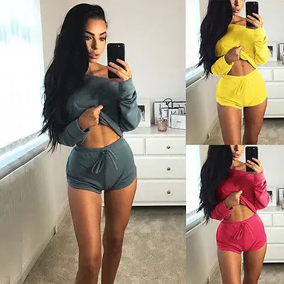 Модный летний комплект из двух предметов пикантный женский укороченный топ