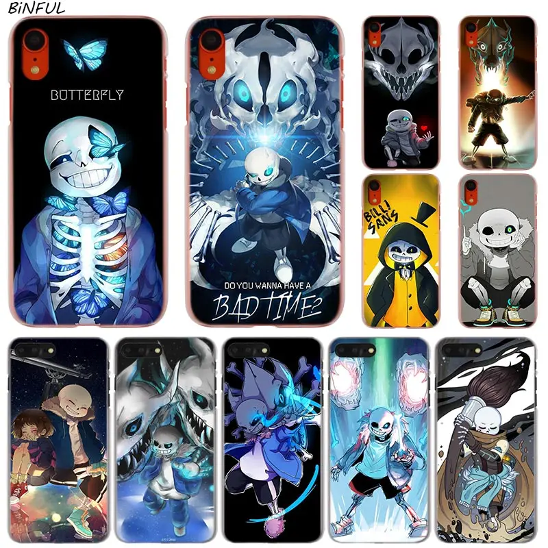 

Undertale Sans Hot Fashion Transparent Hard Phone Cover Case for iPhone X XS Max XR 8 7 6 6s Plus 5 SE 5C 4 4S