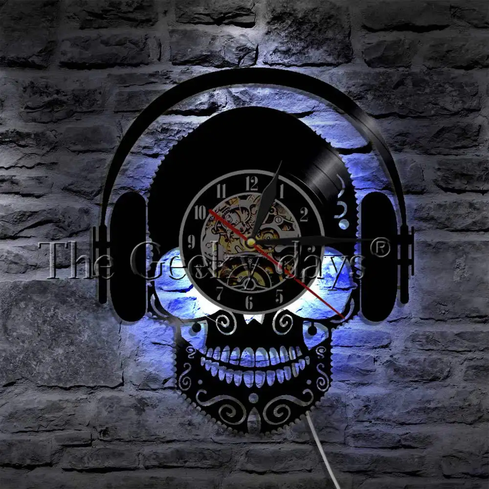 Череп музыкальные наушники DJ Wall Art страшная одежда с черепом домашний декор