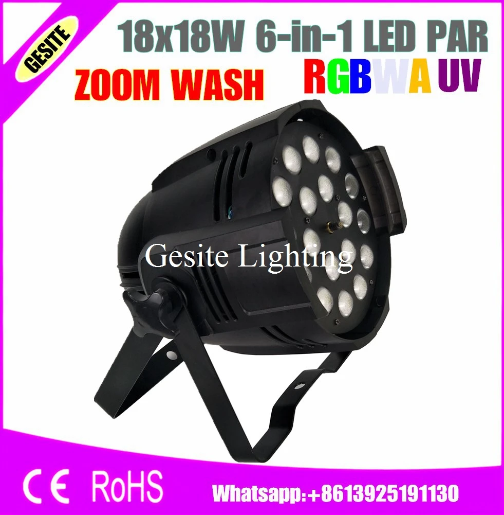 2 шт./лот 18 шт Вт 6в1 Крытый зум профессиональное dj оборудование LED par RGBWAY|led par|dj