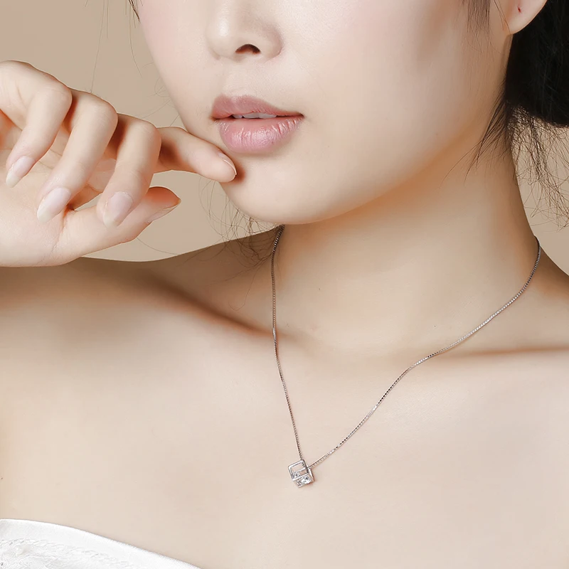 Heezen изысканный и компактный куб кулон ожерелье полый дизайн Sieraden Maken для женщин