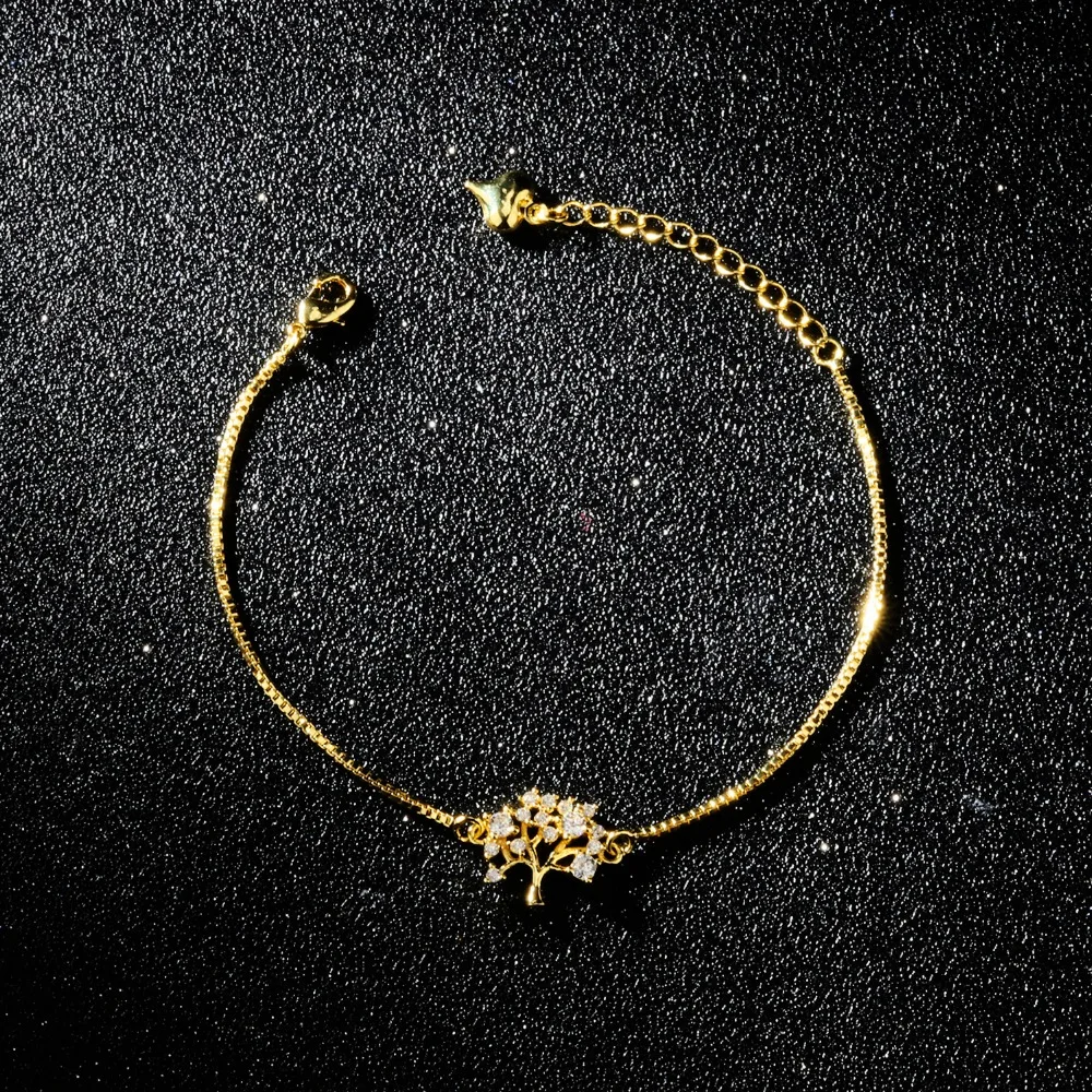 Moniya Silver/ Gold Color &quotThe Tree of Life&quot Cubic Zirconia Bracelet For Women Girls Best Friendship Jewelry Gift HKS511 | Украшения