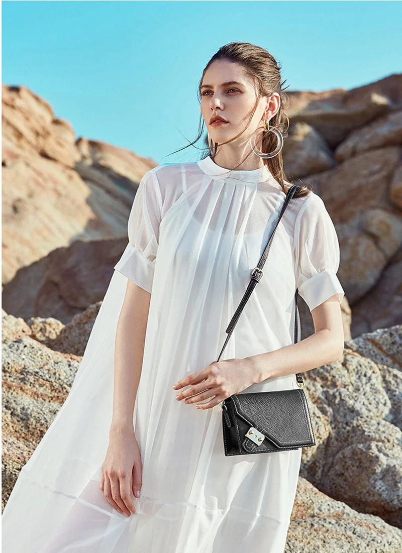 Женская маленькая дамская сумочка из натуральной кожи, модная сумка на плечо, женские сумки через плечо для девочек, Классическая сумка с клапаном, Новое поступление