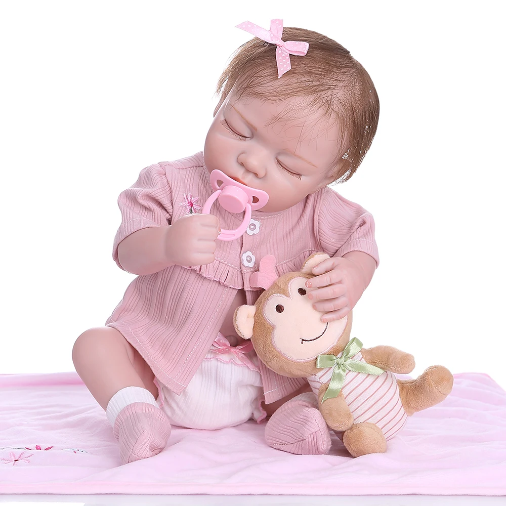 48 см полный корпус силиконовый Reborn Baby Doll для новорожденных Bebe Реалистичная