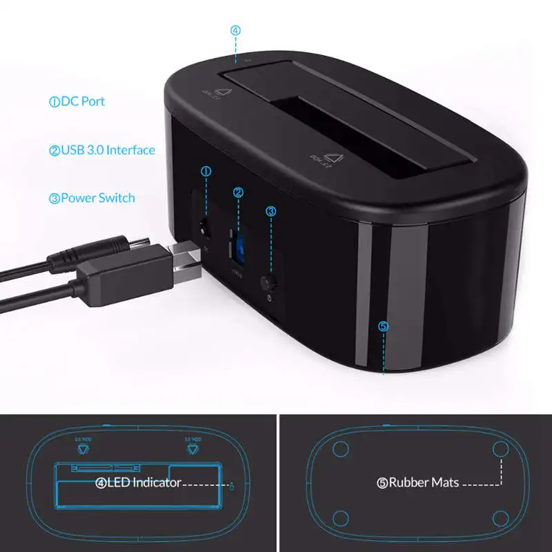 Orico Hdd док-станция 5 Гбит/с супер Скорость Usb 3,0 для жесткого диска с интерфейсом Sata док-станция для 3,5 дюймовый жесткий диск