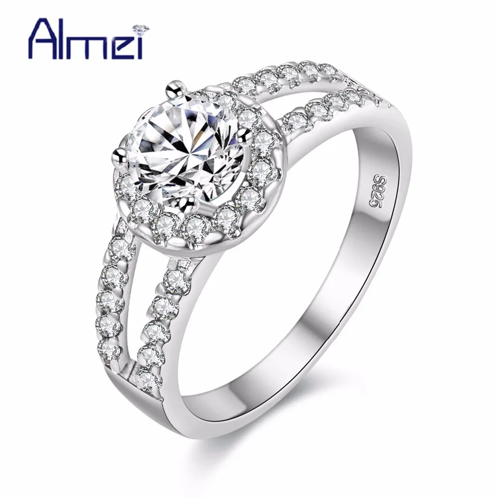 Almei Bague Роковой anillos Свадебные серебристый цвет кольца для женщина украшения