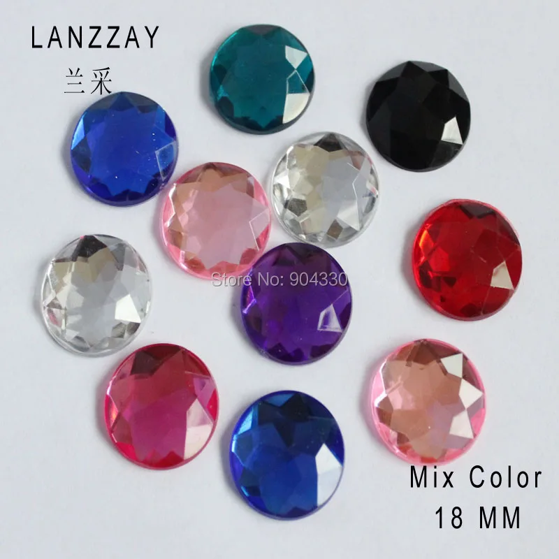 Бесплатная доставка lanzzay 100 шт. смешивания цветов 18 мм круглые плоские снизу