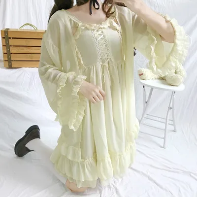 Лидер продаж свободные рубашки Mori Girl с оборками солнцезащитные однотонное