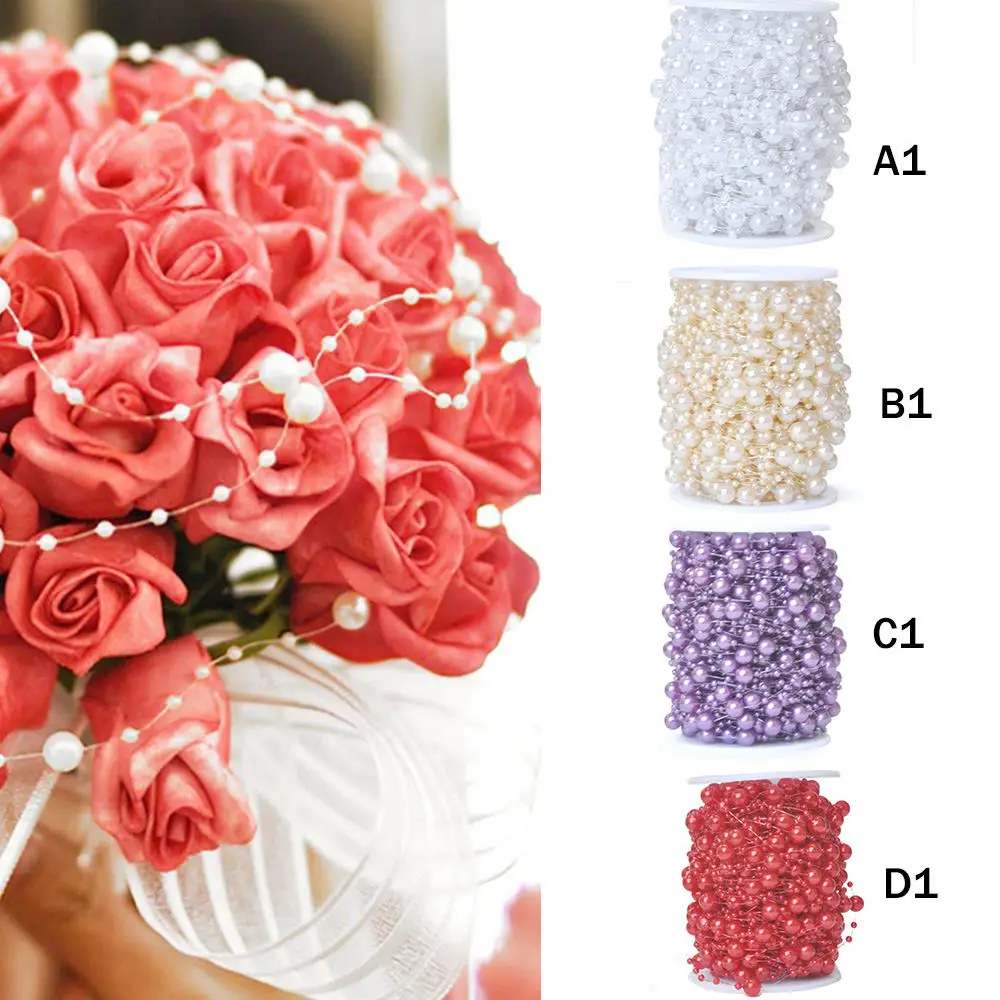 

Imitation Pearl String 30m Package Fish Line Bead Chain Craft DIY Jewelry Accessories Festival Party Decoration Supplies