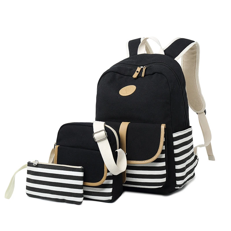 

DECRJI Canvas Printing Backpack Women School Bags For Teenage Girls Set Shoulder Bag Zipper 15.6 Inch Laptop Bagpack Female Pink