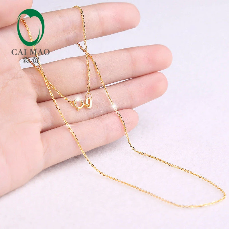 18K Rose Or Yellow Gold Chain Necklace 18'' About 45CM For Women And Men