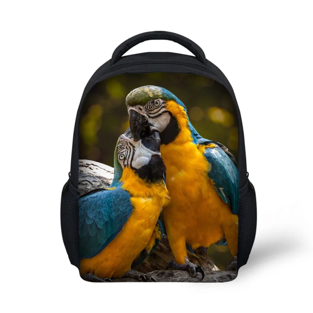 

HUE MASTER Parrot дизайнерский рюкзак с принтом для детского сада школьная сумка для мальчиков и девочек 12 дюймов легкая Повседневная сумка для кни...