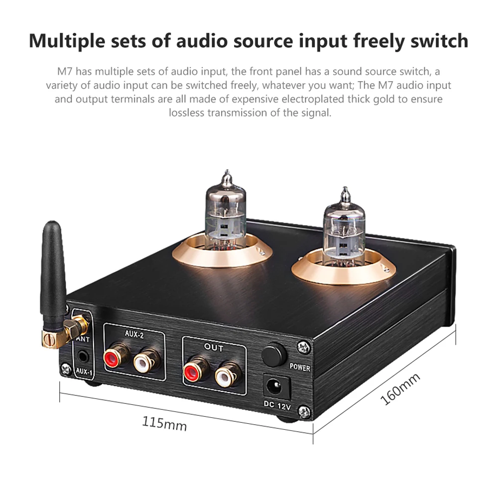 PJ.MIAOLAI CSRA64215 Bluetooth 4 2 Hi Fi 6J1 усилитель с вакуумной трубкой стереоусилитель тройным