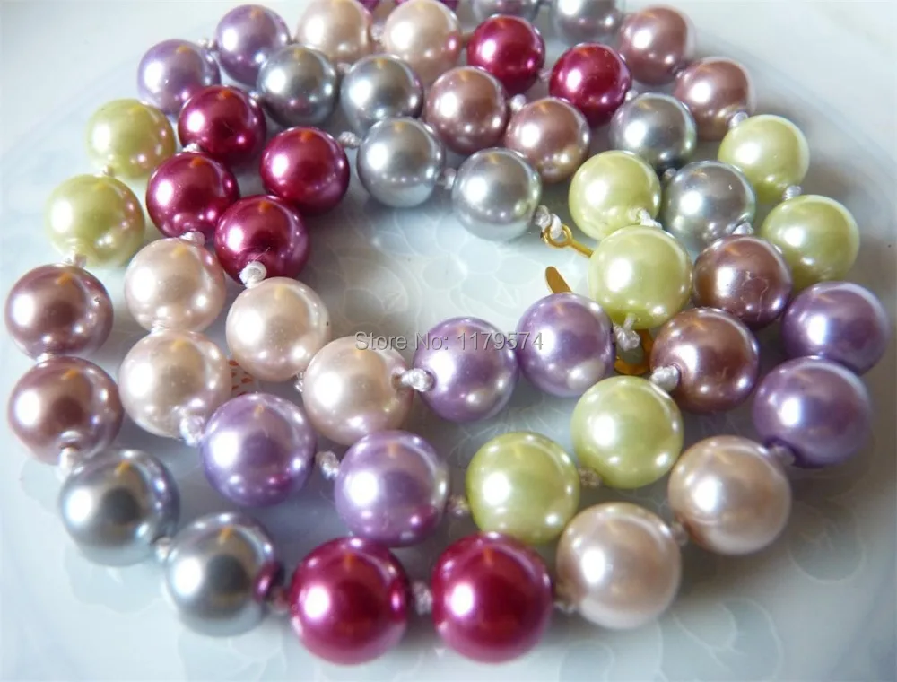 Модный красивый! Ожерелье из жемчуга круглое 17 дюймов 8 мм|designer necklace|fashion
