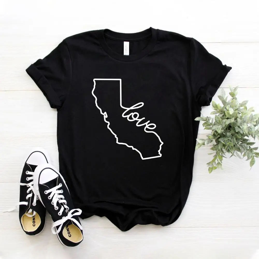 Футболка California Love для женщин Повседневная хлопковая хипстерская забавная