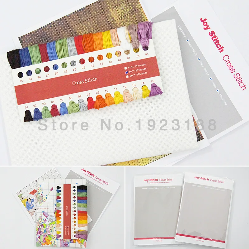 Радость воскресенье мультфильм стиль милая девушка вышивка крестиком хлопковая